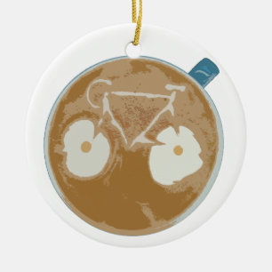 Cycling Latte Art Ceramic Ornament