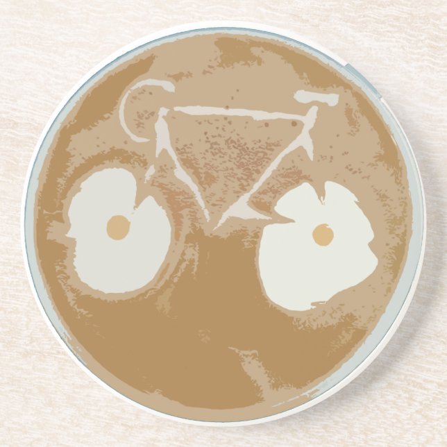Cycling Latte Art Coaster (Front)