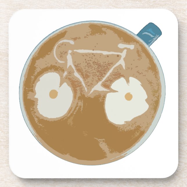 Cycling Latte Art Coaster (Front)