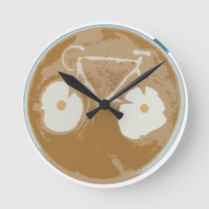 Cycling Latte Art Round Clock