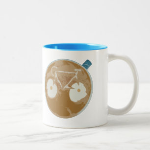 Cycling Latte Art Two-Tone Coffee Mug
