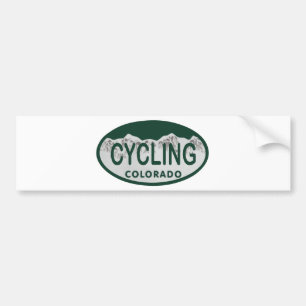 cycling license oval bumper sticker
