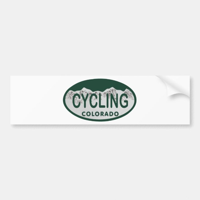 cycling license oval bumper sticker (Front)
