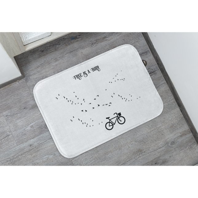 Cycling Life, free as a bird customisable Bath Mat (Creator Uploaded)