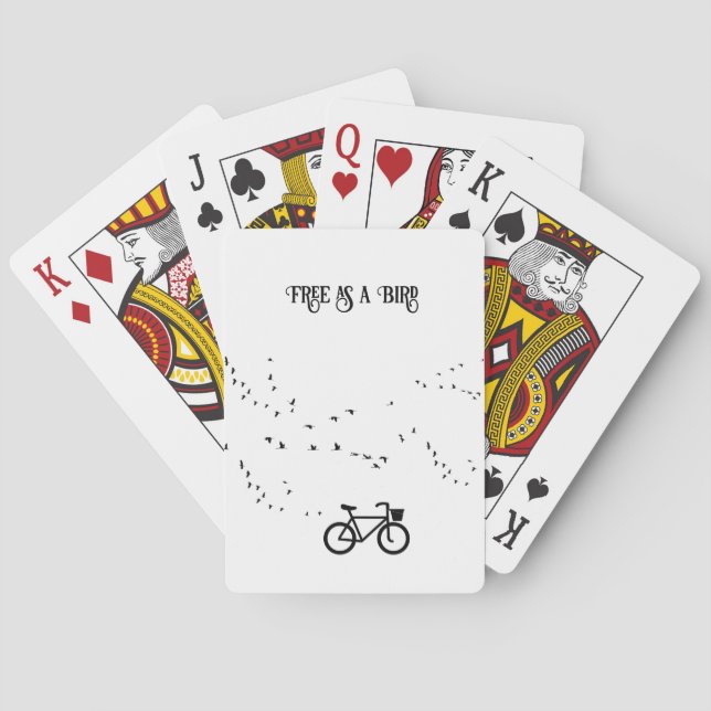 Cycling Life, free as a bird customisable Playing Cards (Back)