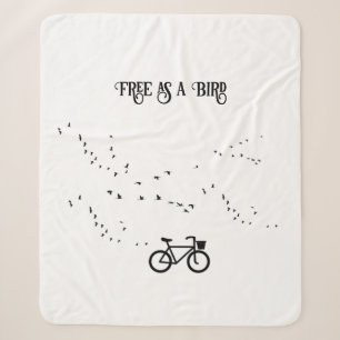 Cycling Life, free as a bird customisable Sherpa Blanket