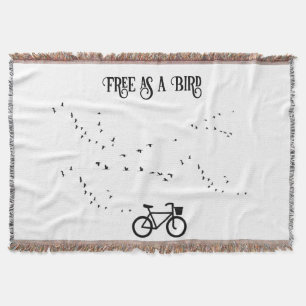 Cycling Life, free as a bird customisable Throw Blanket