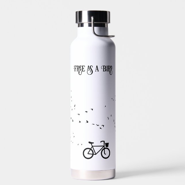 Cycling Life, free as a bird customisable Water Bottle (Left)