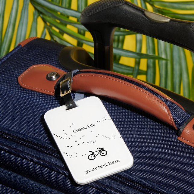 Cycling Life, free as a bird Luggage Tag (Front Insitu 1)