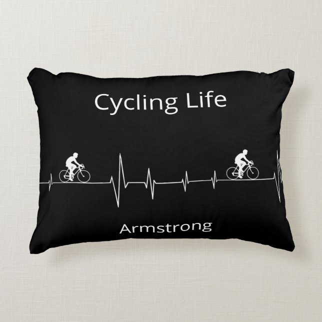 Cycling Life, Heartbeat customisable Decorative Cushion (Front)