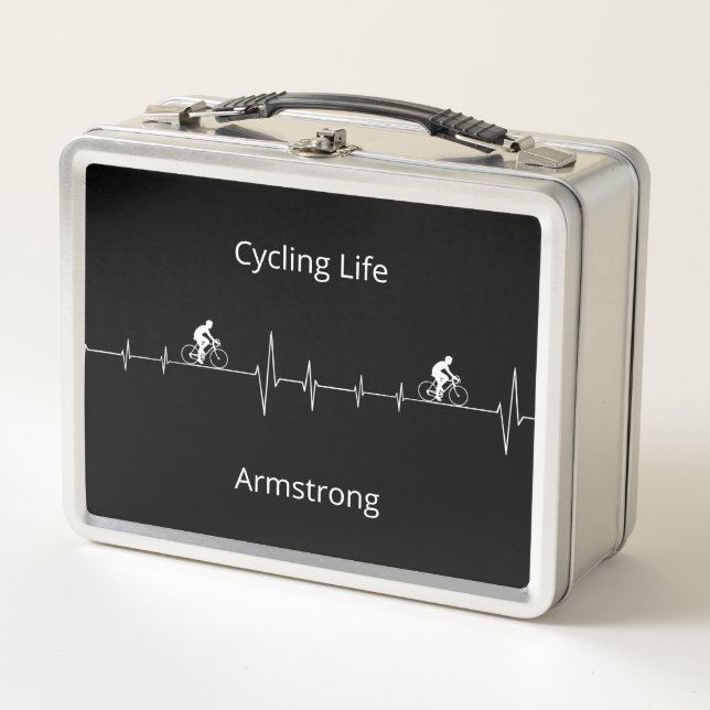 Cycling Life, Heartbeat customisable Metal Lunch Box (Front)