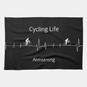 Cycling Life, Heartbeat customisable Tea Towel