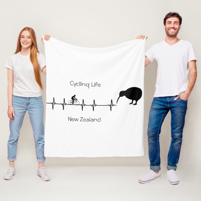 Cycling Life, New Zealand customisable Fleece Blanket (In Situ)