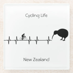 Cycling Life, New Zealand customisable Glass Coaster