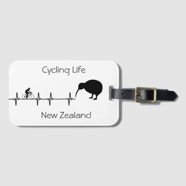 Cycling Life, New Zealand customisable Luggage Tag (Front Horizontal)