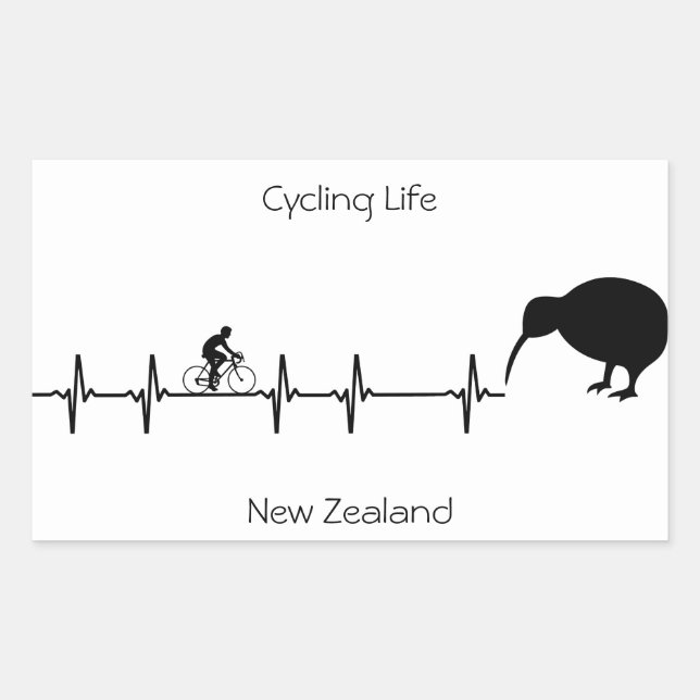 Cycling Life, New Zealand customisable Rectangular Sticker (Front)
