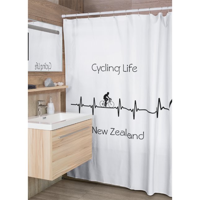 Cycling Life, New Zealand customisable Shower Curtain (Creator Uploaded)