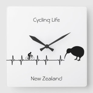 Cycling Life, New Zealand customisable Square Wall Clock