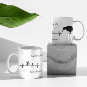 Cycling Life, New Zealand customisable Two-Tone Coffee Mug