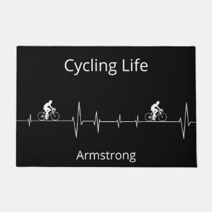 Cycling Life Personalised Heartbeat Design Doormat