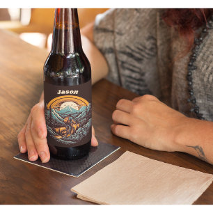 Cycling Life, retro customisable Beer Bottle Label