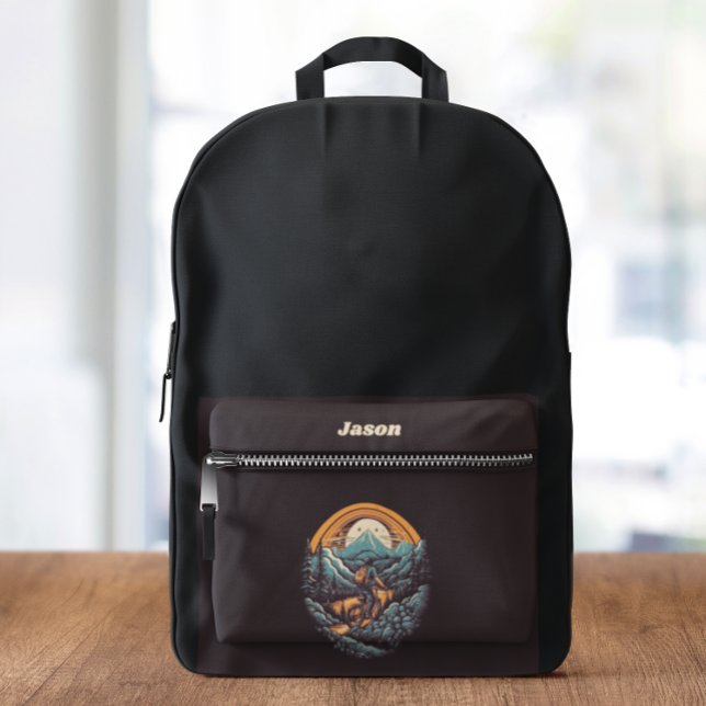 Cycling Life, retro customisable Printed Backpack (Creator Uploaded)