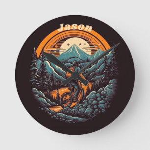 Cycling Life, retro customisable Round Clock