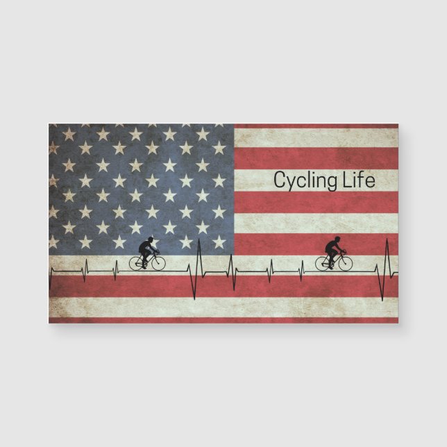 Cycling Life, Stars and Stripes Magnet (Front)