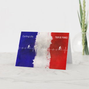 Cycling Life Tour de France Heartbeat French Flag Card