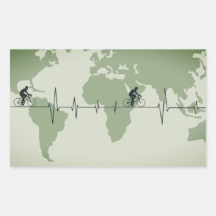 Cycling Life, world traveller Rectangular Sticker