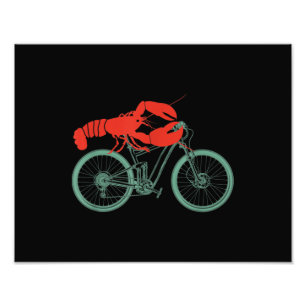 Cycling Lobster MTB Cycologist Funny Cyclist Photo Print