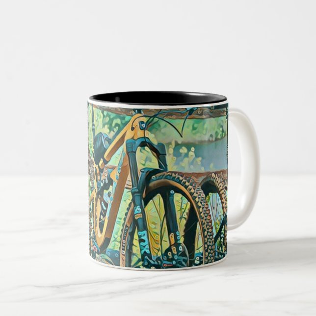 Cycling Lover Gift Two-Tone Coffee Mug (Front Right)