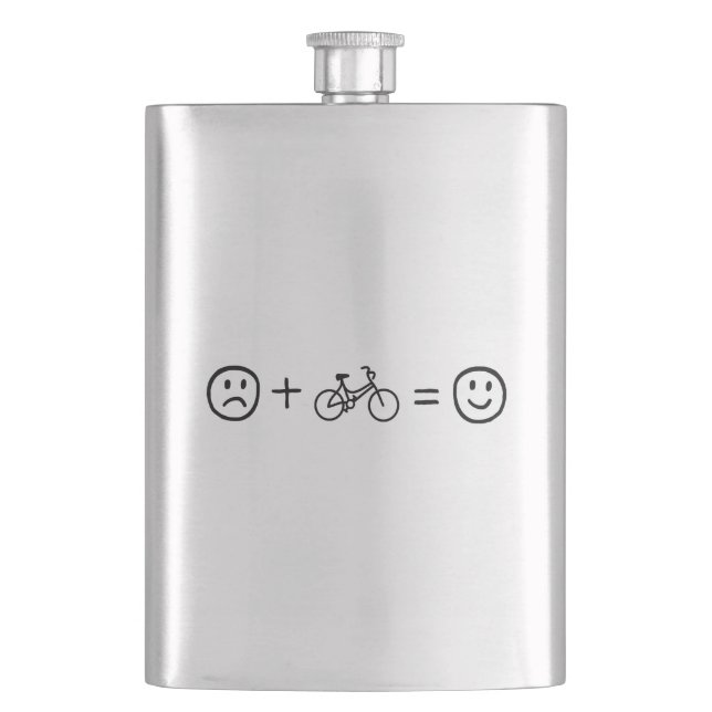 Cycling Makes You Happy Hip Flask (Front)