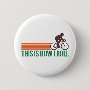 Cycling (male) 6 cm round badge