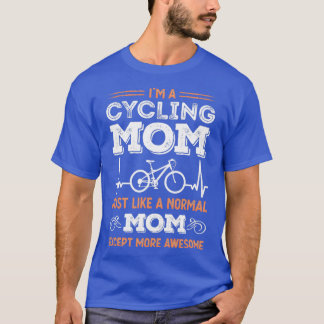 Cycling Mom Funny Bicycle Heartbeat Gift T-Shirt