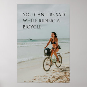 Cycling Motivation – Beach Bike Ride, Customisable Poster