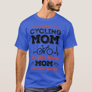 Cycling Mum Heartbeat Awesome Cycle Gift T-Shirt
