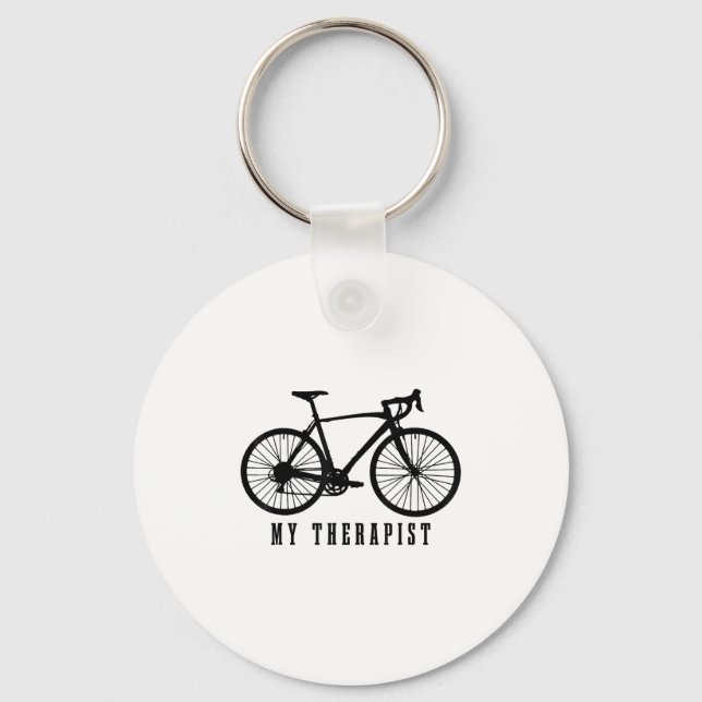 Cycling My Therast Funny Road Bike  Key Ring (Front)