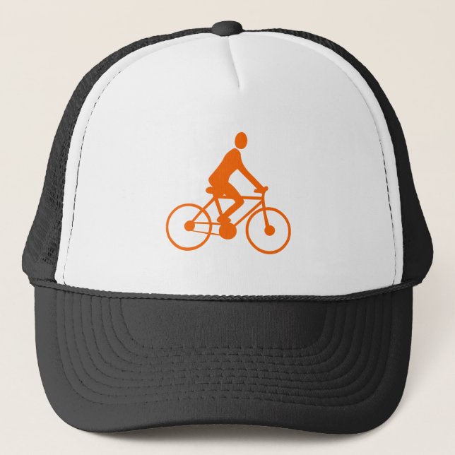 Cycling - Orange Trucker Hat (Front)