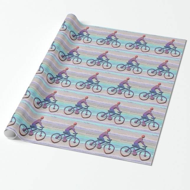 CYCLING PATTERN WRAPPING PAPER (Unrolled)