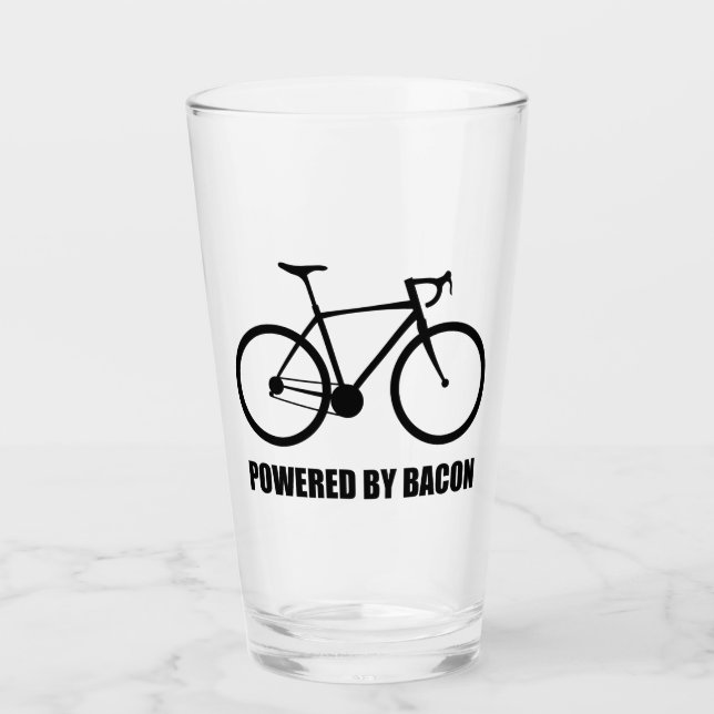 Cycling Powered By Bacon Glass (Front)
