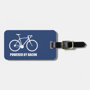 Cycling Powered By Bacon Luggage Tag