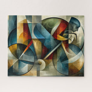 Cycling Puzzle Cyclist – Abstract Cubist C