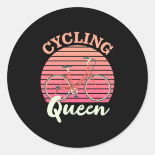 Cycling Queen Classic Round Sticker