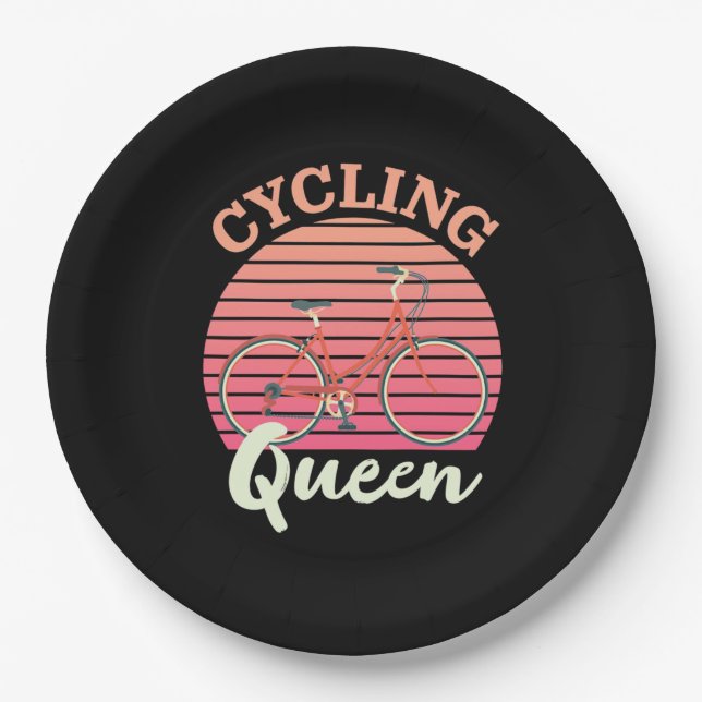Cycling Queen Paper Plate (Front)