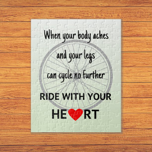 Cycling quotation bicycle wheel green jigsaw puzzle