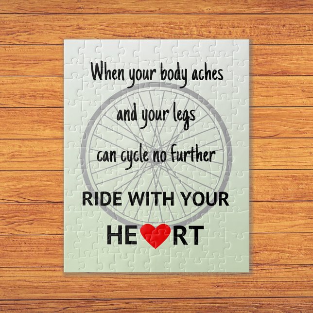 Cycling quotation bicycle wheel green jigsaw puzzle (Creator Uploaded)