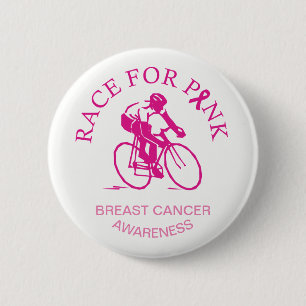 Cycling Race for Breast Cancer Awareness Button