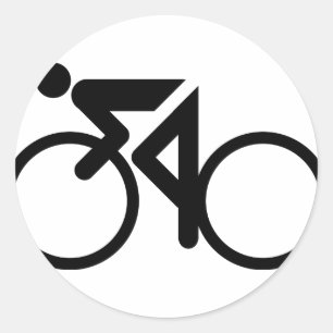 cycling racing bicycle classic round sticker