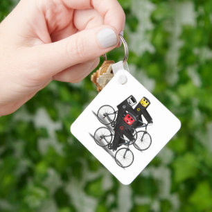Cycling Recycle Bins Key Ring